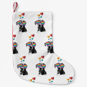 Great Dane Dog with Hearts Valentine's Day Small Christmas Stocking