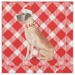 Great Dane Dog with Red and White Plaid Christmas Fabric