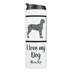 Great Dane Dog Yellow & Blue Silhouette Thermal Tumbler