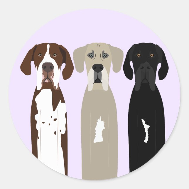 Great Dane Dogs Classic Round Sticker (Front)