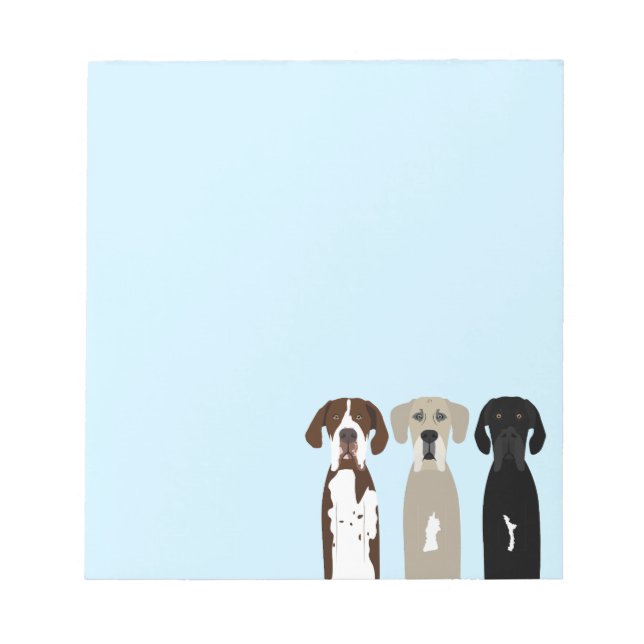 Great Dane Dogs Notepad (Front)