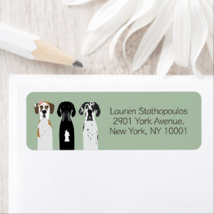 Great Dane Dogs Return Address Label