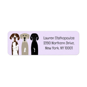 Great Dane Dogs Return Address Label