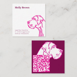Great Dane drawing and QR code Square Business Card