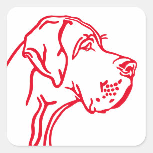 Great Dane drawing Square Sticker