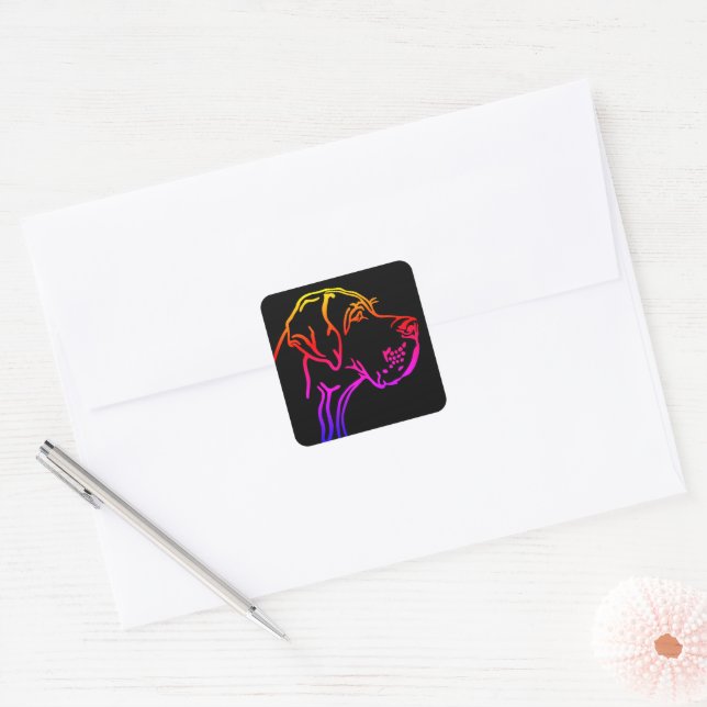 Great Dane drawing Square Sticker (Envelope)