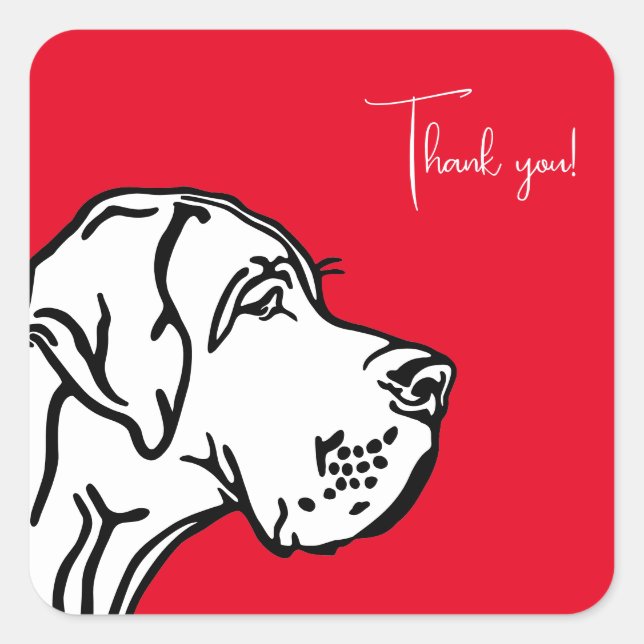 Great Dane drawing Square Sticker (Front)