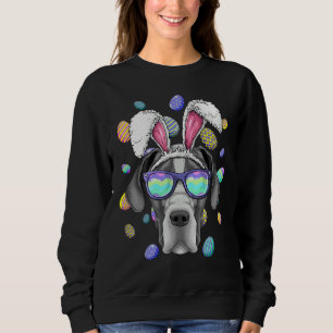 Great Dane Easter Bunny Ears Dog Easter Eggs Hunti Sweatshirt