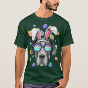 Great Dane Easter Bunny Ears Dog Funny Easter Eggs T-Shirt
