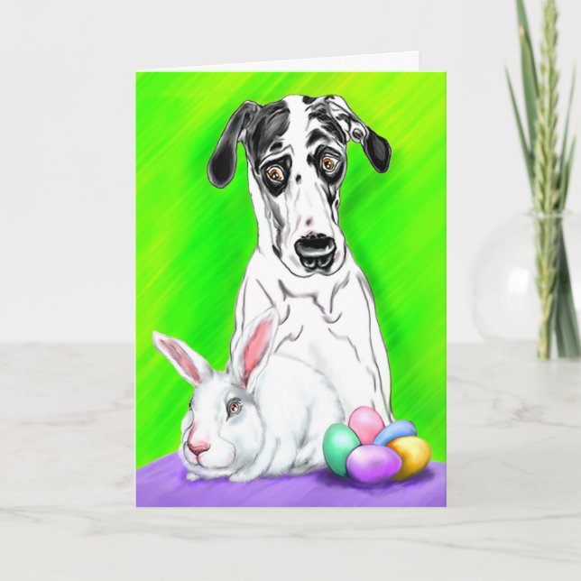 Great Dane Easter RABBITS?! Holiday Card (Front)
