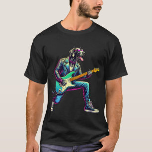 Great Dane Electric Guitar Funny Dog Rock Band Mus T-Shirt