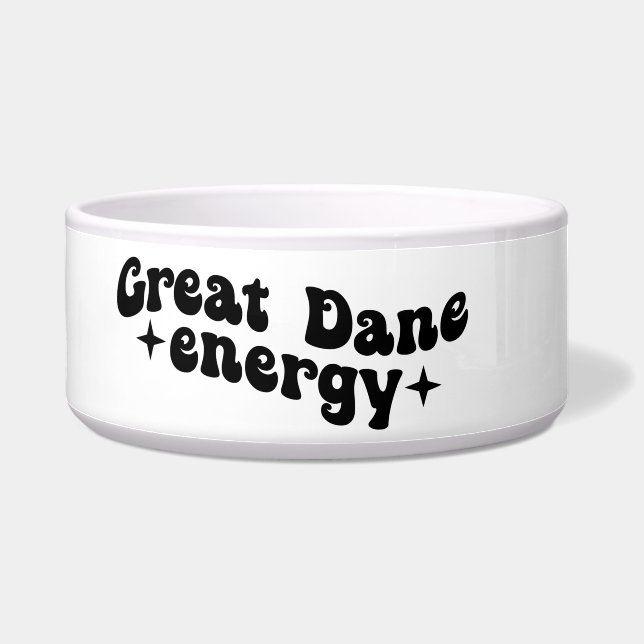 Great Dane Energy Ceramic Dog Bowl (Left)