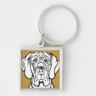 Great Dane Face Key Ring