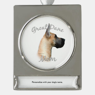 Great Dane (fawn) Mum 2 Silver Plated Banner Ornament