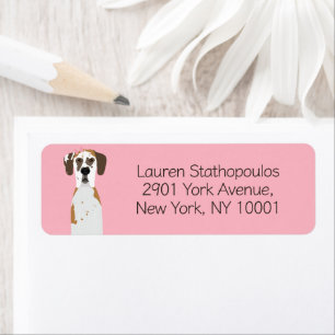 Great Dane Fawnequin Dog Return Address Label
