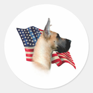 Great Dane Flag Classic Round Sticker
