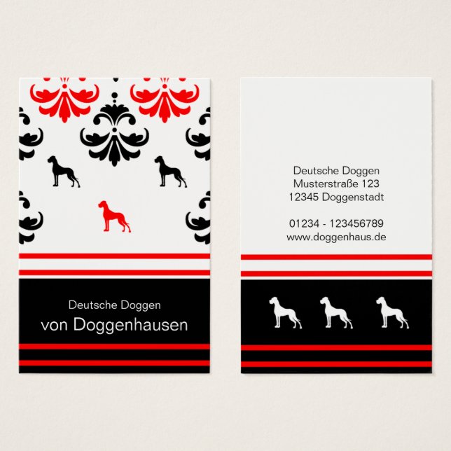 Great Dane floral whimsical Pattern and Silhouette (Front & Back)