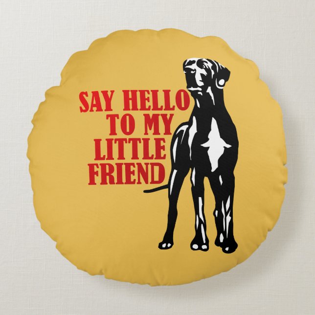 Great Dane Fun Gifts Round Cushion (Front)