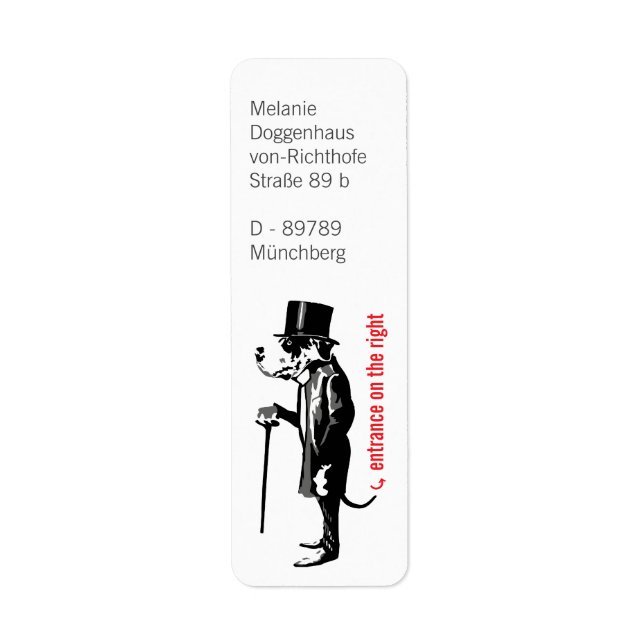 Great Dane Green  Label Return Address Label (Front)