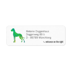 Great Dane Green Return Address Label
