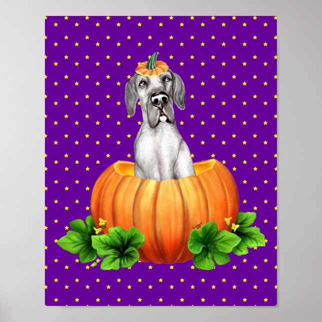 Great Dane Halloween Black UC Dane-O-Lantern Poster (Front)