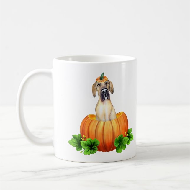 Great Dane Halloween Mantle/Fawn custom RRB Coffee Mug (Left)