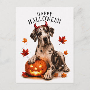 Great Dane Halloween Postcard