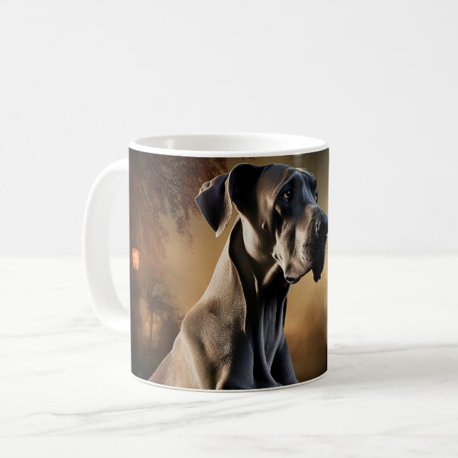 Great Dane Halloween Scary Coffee Mug (Front Left)