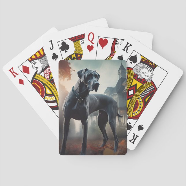Great Dane Halloween Scary Playing Cards (Back)