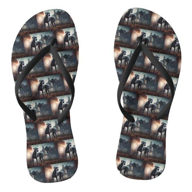 Great Dane Halloween Scary Thongs (Footbed)