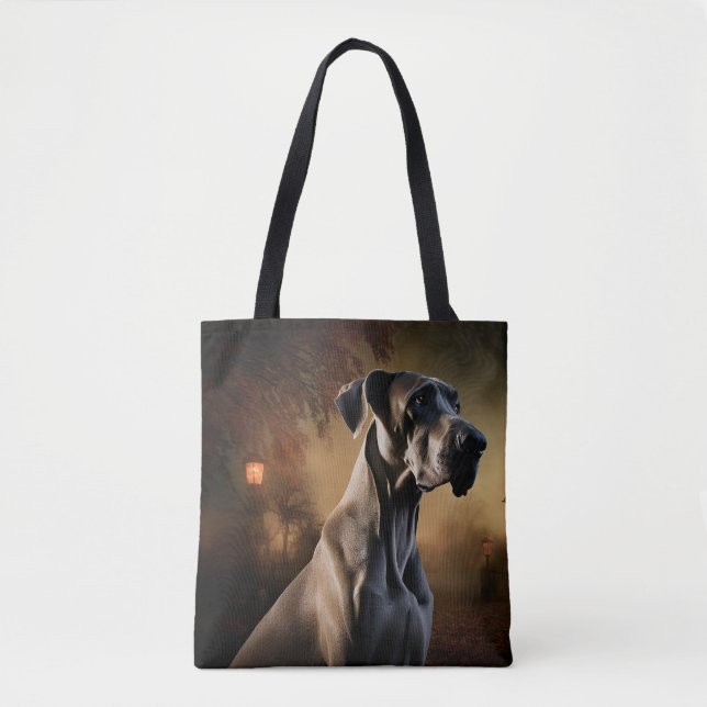 Great Dane Halloween Scary Tote Bag (Front)