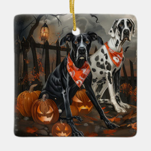 Great Dane Halloween Spooky Ceramic Ornament