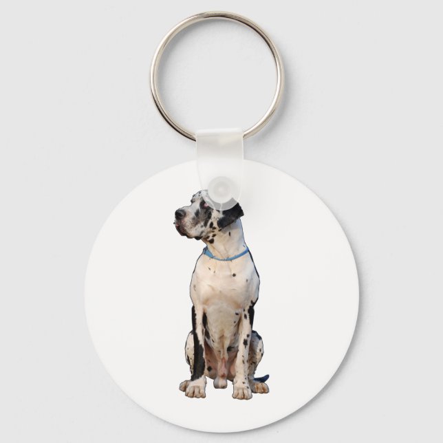 Great Dane hand sized  Key Ring (Front)