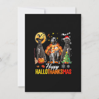 Great Dane Happy Hallothanksmas Halloween Thanksgi Invitation