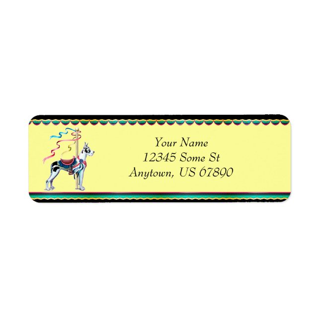 Great Dane Harlequin Carousel Labels (Front)