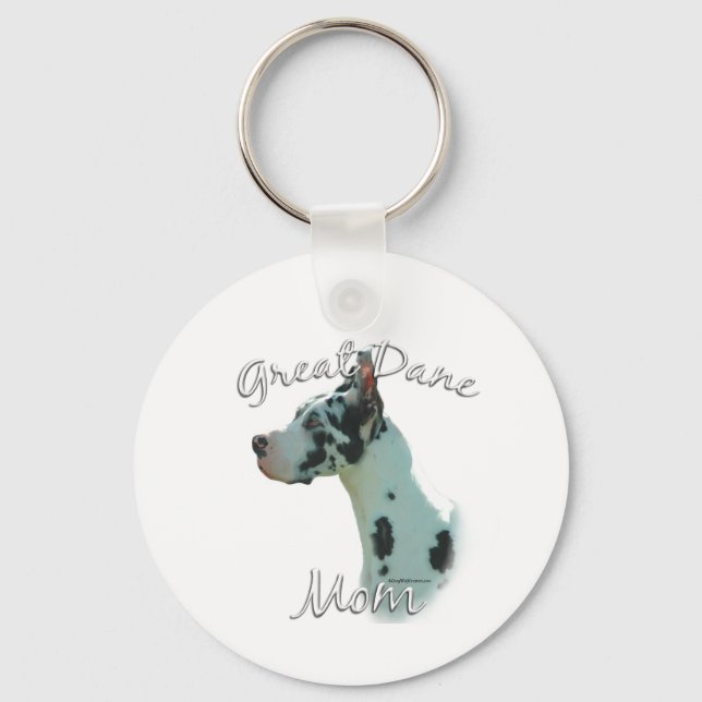 Great Dane (harlequin) Mum 2 Key Ring (Front)