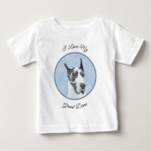 Great Dane (Harlequin) Painting - Original Dog Art Baby T-Shirt