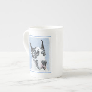 Great Dane (Harlequin) Painting - Original Dog Art Bone China Mug