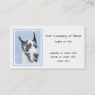 Great Dane (Harlequin) Painting - Original Dog Art Business Card