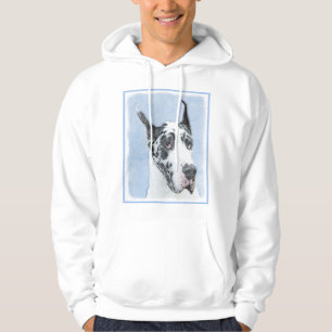Great Dane (Harlequin) Painting - Original Dog Art Hoodie