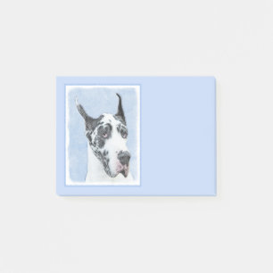Great Dane (Harlequin) Painting - Original Dog Art Post-it Notes