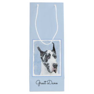 Great Dane (Harlequin) Painting - Original Dog Art Wine Gift Bag
