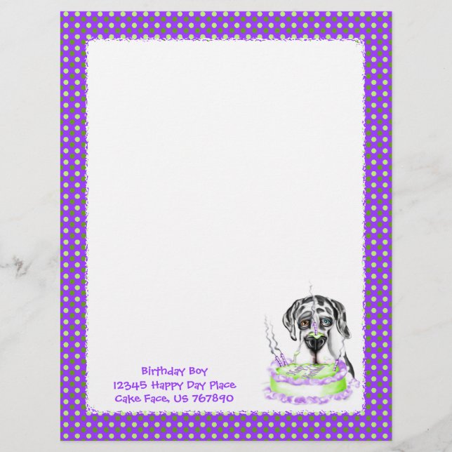 Great Dane Harlequin UC Birthday Cake (Front)