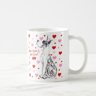Great Dane Harlequin Valentine's Day Kiss Coffee Mug