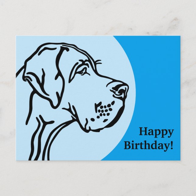 Great Dane Head drawing Postcard (Front)