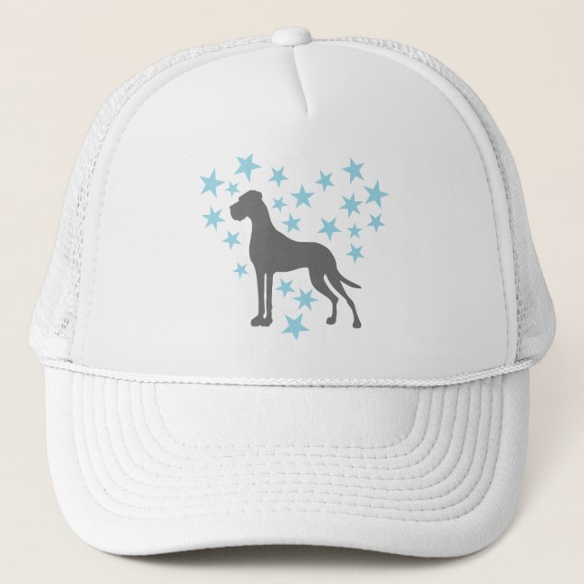 Great Dane, Heart of Stars, minimal design Trucker Hat (Front)
