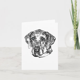Great Dane Hero Sketch greeting card