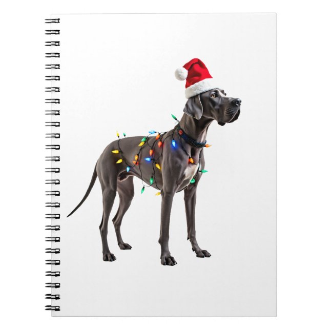 Great Dane Holiday Christmas Light  (1) Notebook (Front)