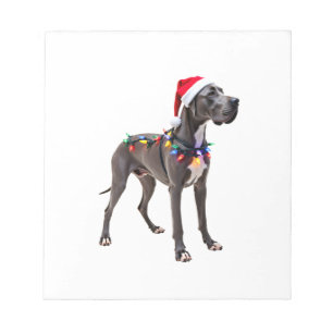 Great Dane Holiday Christmas Light (3) Notepad