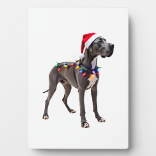 Great Dane Holiday Christmas Light (3) Plaque